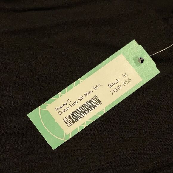 Renee C. Gisela Side Slit Black Maxi Skirt Size Medium New With Tags Stitch Fix - Picture 6 of 7